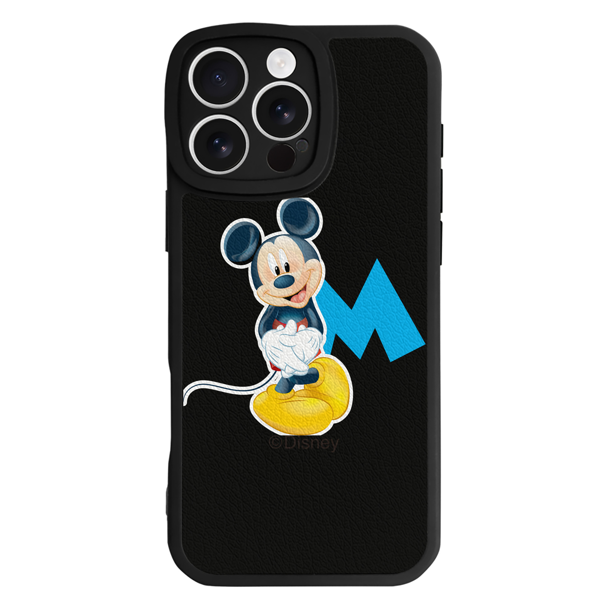 （画像用） ミッキーマウス Mickey Mouse 【iPhone 16シリーズ対応】シリコンスマホケース（レザー調） 材質：シリコン